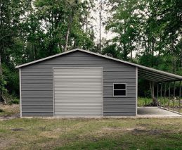 Three Car Steel Garage Metal Building Kit with Doors